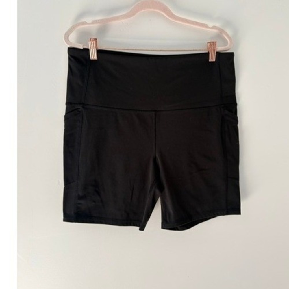 DSG Womens Black High Waisted Bike Shorts with Side Pockets Size XL